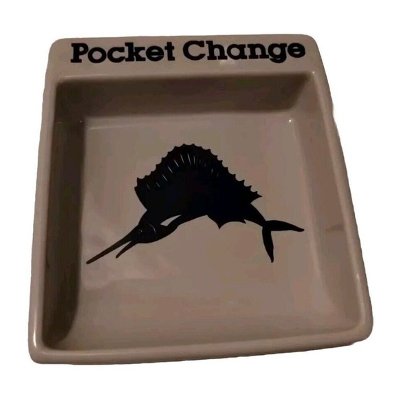 Potpourri Press Pocket Change Tray Sailfish Design Coin‎ Valet Made Japan - Picture 1 of 6